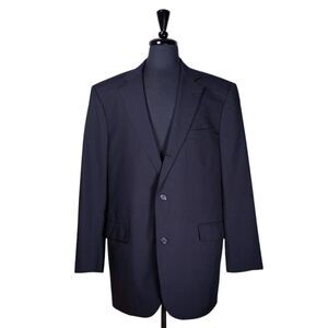 Brooks Brothers Brooksease Mens Blazer Navy Blue 100% Wool Jacket Sport Coat 45L